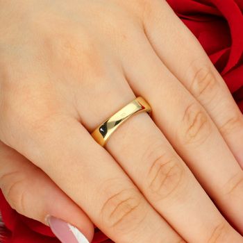 Złoty Pierścionek Damski 375 – designerski, motyw kropla, trendy tył prs.jpg